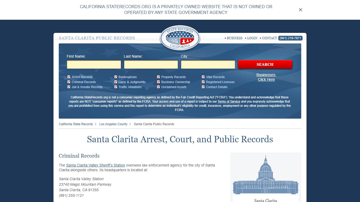 Santa Clarita Arrest, Court, and Public Records